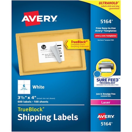 Avery Label, Lsr, Shippng, 3.5X4, 600 600PK AVE5164